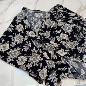 Brandy Melville Black and White Floral Tunic